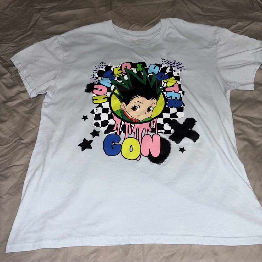 Hunter X Hunter Anime light Blue Large short sleeve tee